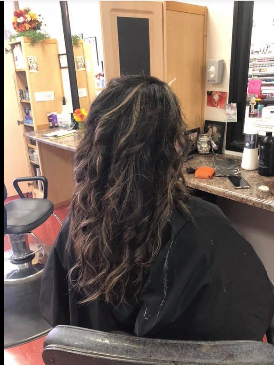 Long brunette balayage