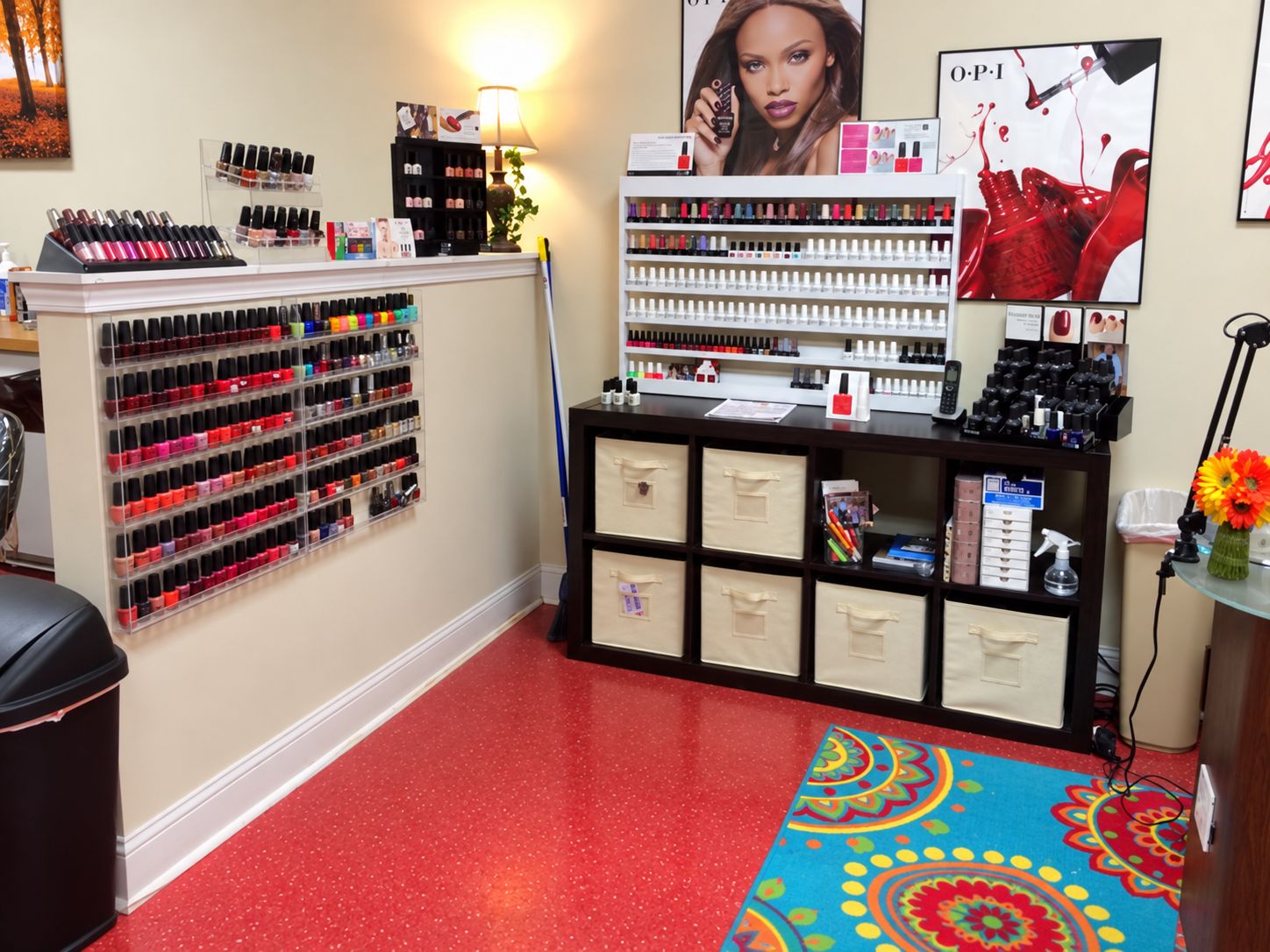 Wall of nail polish colors